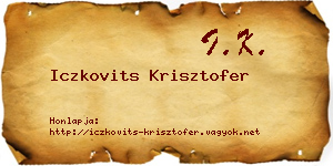 Iczkovits Krisztofer névjegykártya